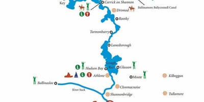 Mapa rzeki shannon mapie Irlandii
