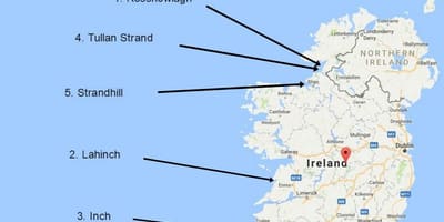 Mapa surfowania w Irlandii