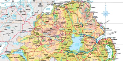 Irlandii północnej na mapie