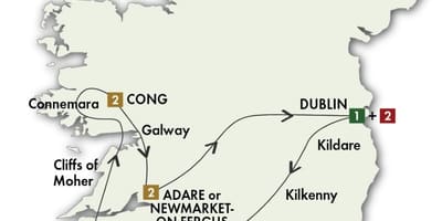Irlandia jazda na mapie